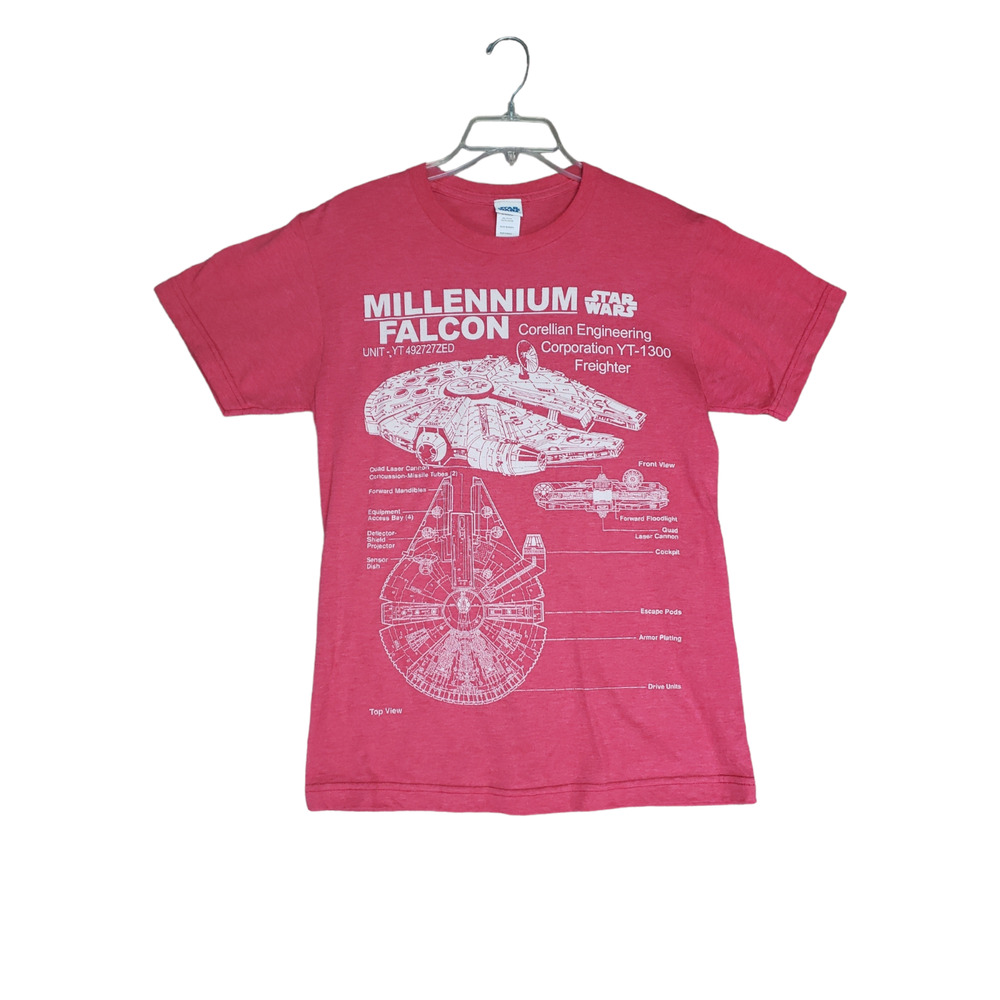 Star Wars Millennium Falcon T Shirt S Red Short Sleeve Crew Neck Movie